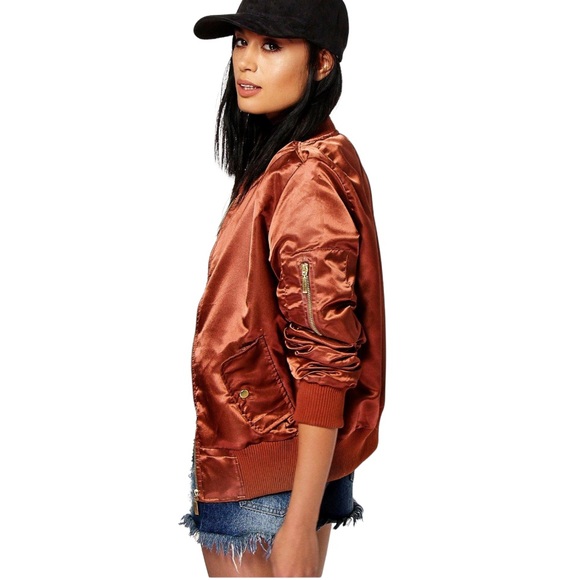 BOOHOO LYDIA SILKY MA1 BOMBER JACKET **NWT** - Picture 10 of 12